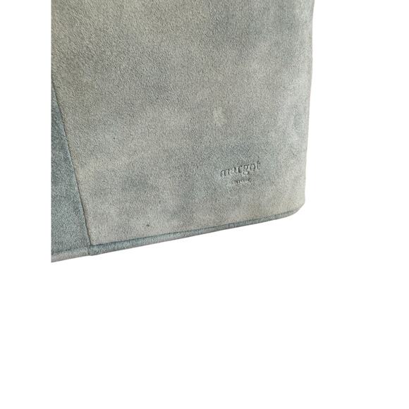 Margot New York Gaby Maxi Hobo Bag Suede Blue - Picture 2 of 7